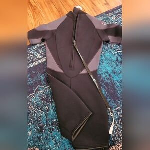 Aqua Lung Wetsuit Women's 7/8 Short 3mm Quantum Stretch Black Gray PO# 8DS5194